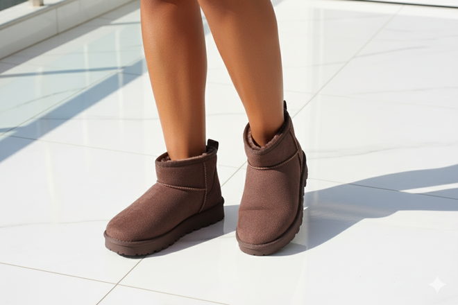 BRĄZOWE OCIEPLANE ŚNIEGOWCE BOTKI NA PLATFORMIE COFFEE