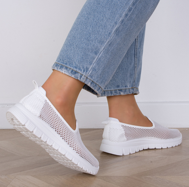 BIAŁE TENISÓWKI AŻUROWE SLIP ON WSUWANE ALODIA 7
