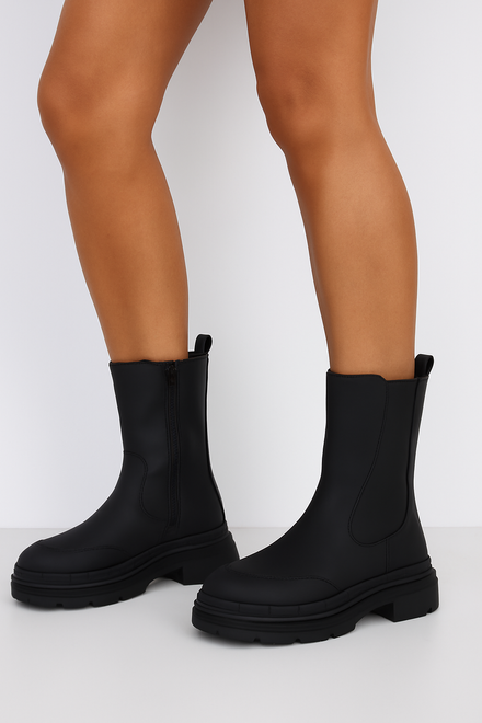 WYSOKIE CZARNE DAMSKIE BOTKI OCIEPLANE ZAMEK BLENOR 4
