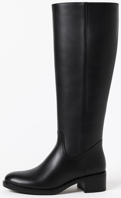 CZARNE DAMSKIE KOZAKI SKÓRZANE NA SŁUPKU ZAMEK RAMMA 3