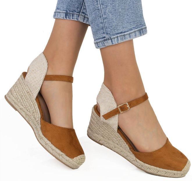 CAMEL SANDAŁY NA KOTURNIE ESPADRYLE VIOLET 4