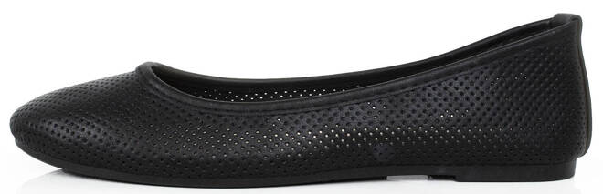 CZARNE AŻUROWE BALERINKI TENISÓWKI WSUWANE SLIP ON ROSINA 3