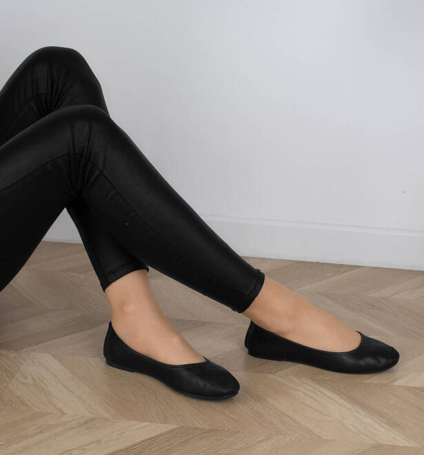 CZARNE AŻUROWE BALERINKI TENISÓWKI WSUWANE SLIP ON ROSINA 5