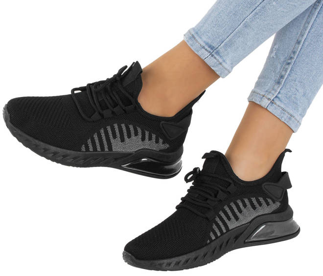 CZARNE BUTY SPORTOWE SNEAKERSY FOXY  2