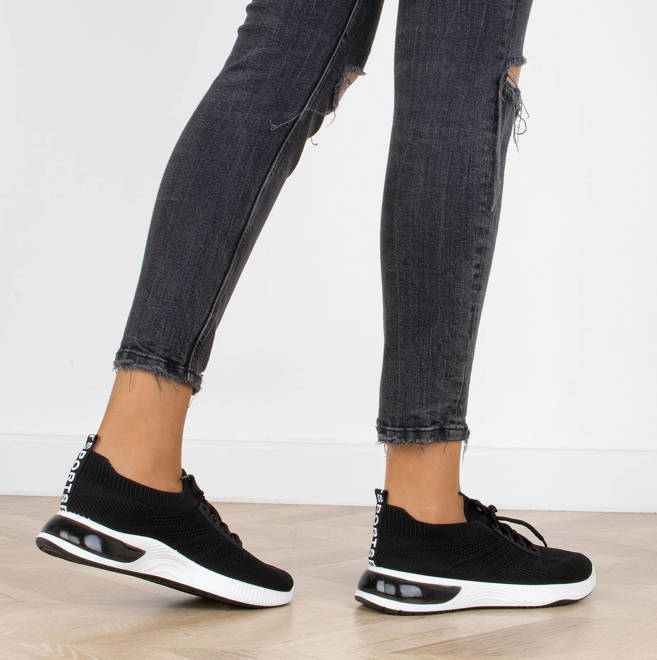 CZARNE BUTY SPORTOWE SNEAKERSY WSUWANE JENNIFER 6