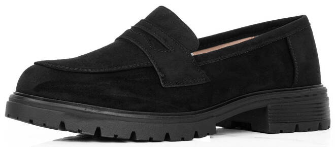 CZARNE MOKASYNY ZAMSZOWE DAMSKIE WSUWANE SLIP ON EVER 3