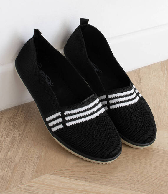 CZARNE TENISÓWKI BALERINKI CZESZKI WSUWANE SLIP ON 9