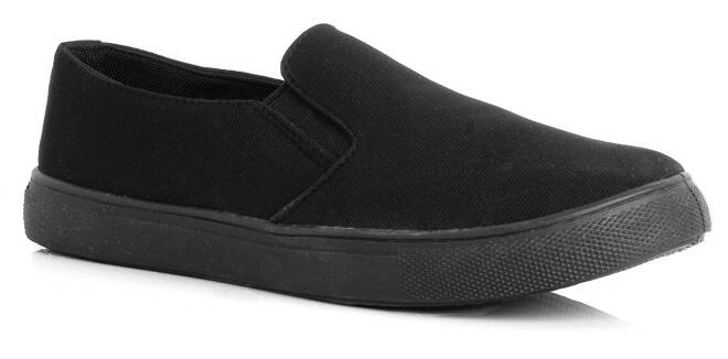 CZARNE TENISÓWKI BALERINKI WSUWANE SLIP ON EVI 1