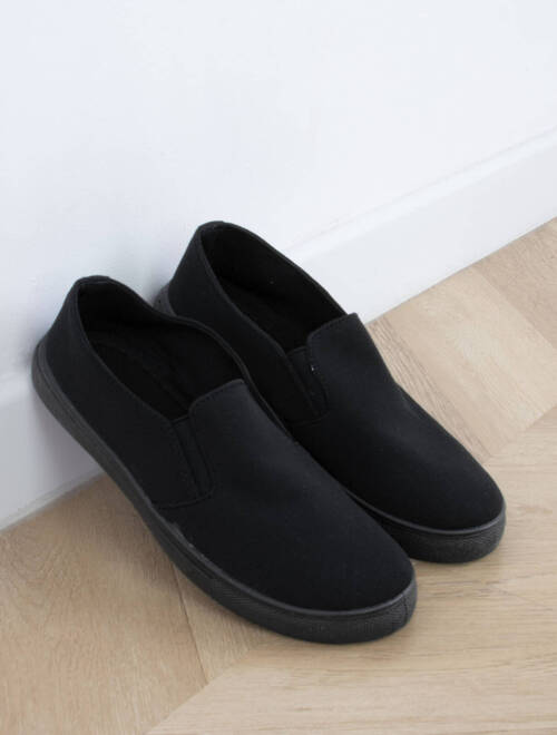 CZARNE TENISÓWKI BALERINKI WSUWANE SLIP ON EVI 9