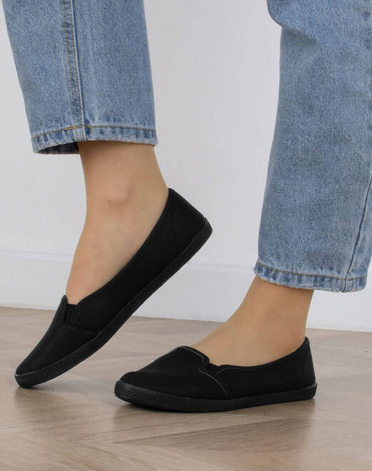 CZARNE TENISÓWKI MATOWE SLIP ON WSUWANE MARSHA 9