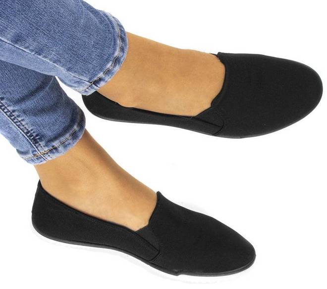 CZARNE TENISÓWKI SLIP ON LYCRA ADELIN 3