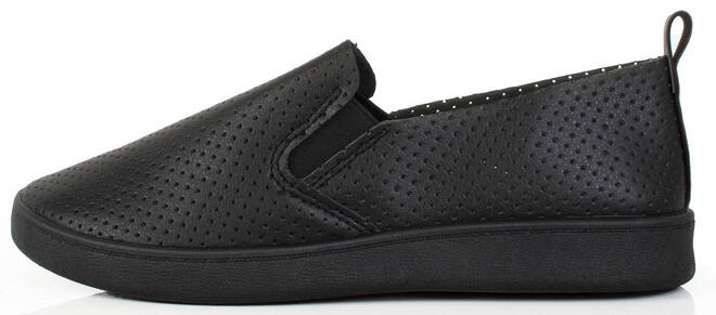 CZARNE TRAMPKI TENISÓWKI AŻUROWE SLIP ON  3