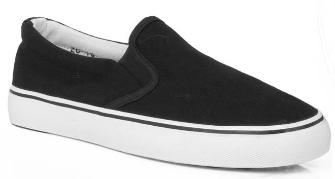 CZARNE TRAMPKI TENISÓWKI MĘSKIE SLIP ON 1