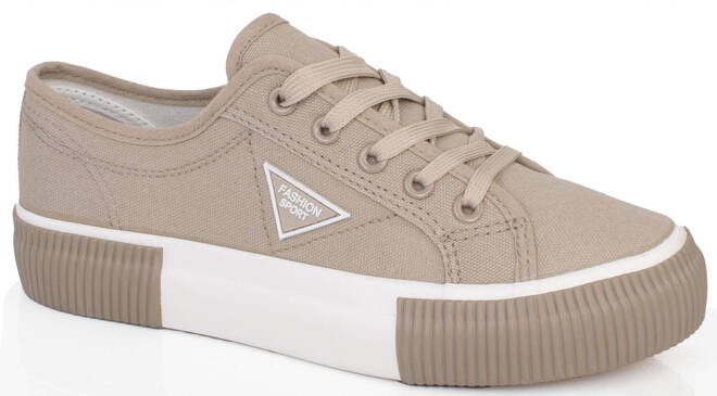 DAMSKIE BEŻOWE SNEAKERSY SPORTOWE TRAMPKI KHAKI AUSTYN 1