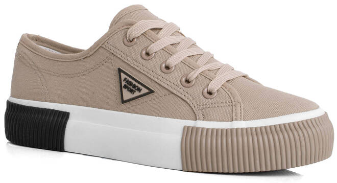 DAMSKIE BEŻOWE SNEAKERSY SPORTOWE TRAMPKI KHAKI AUSTYN 1