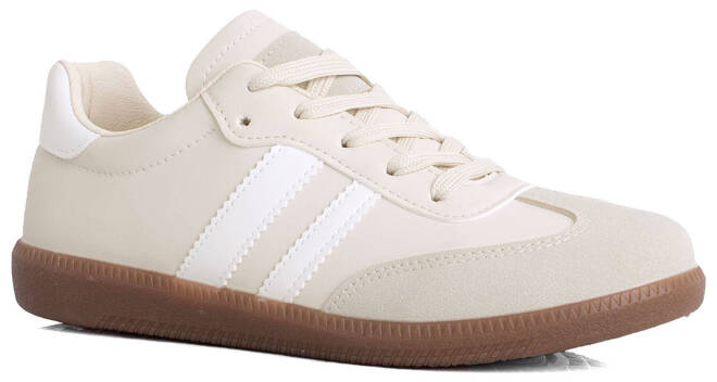 DAMSKIE BEŻOWE SNEAKERSY SPORTOWE TRAMPKI KHAKI KLEA 1