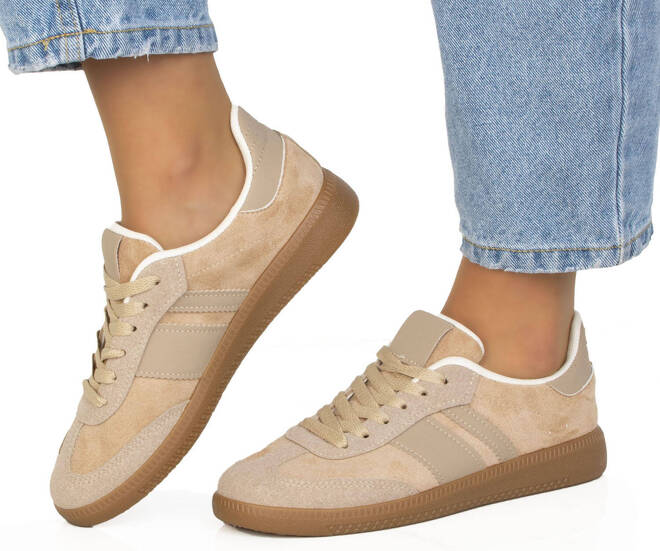 DAMSKIE BEŻOWE SNEAKERSY SPORTOWE TRAMPKI KHAKI SANDI 4