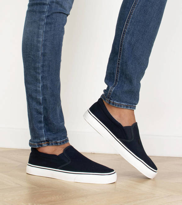 GRANATOWE TRAMPKI TENISÓWKI MĘSKIE SLIP ON 6