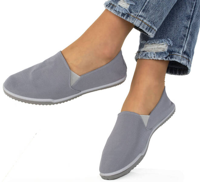 SZARE DAMSKIE TENISÓWKI TRAMPKI WSUWANE SLIP ON 4